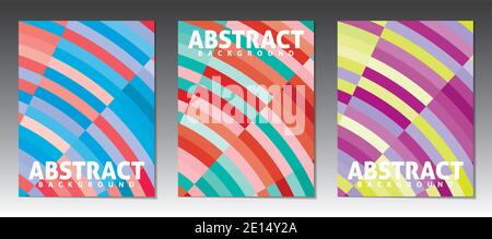 Set of abstract vertical covers with color stripes. CMYK colors Stock Vector