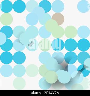 Vector seamless pattern with flat circles and shadows Stock Vector