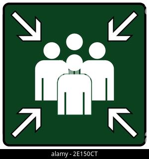 Assembly point sign symbole Stock Vector