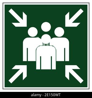 Assembly point sign symbole Stock Vector