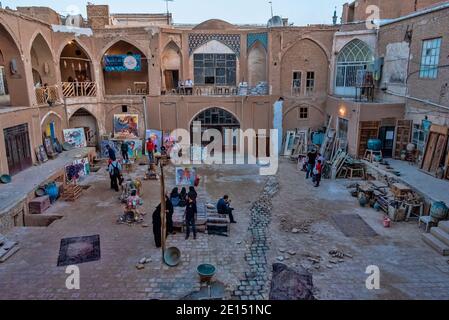 October 23, 2018. Artisans patio in Kashan bazaar, Kashan, Iran. Stock Photo