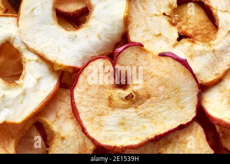 Photo of dried apple slices, natural background. Stock Photo