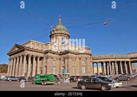 SAINT-PETERSBURG, RUSSIA - SEPTEMBER 18, 2008: Kazan Cathedral on Nevsky Prospekt in St. Petersburg, Russia. Kazan Cathedral Stock Photo