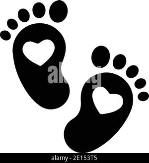 Download Baby Feet Footprint With Heart Vector Illustraton Stock Vector Image Art Alamy