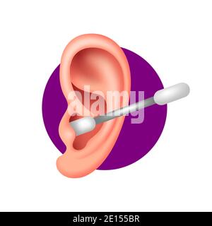 Vector ear in gradient style Stock Vector