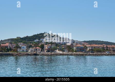 CESME -TURKEY - APRIL 25, 2018: Tekke Beach of Cesme Town in Turkey Stock Photo