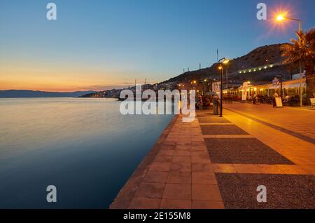 CESME -TURKEY - APRIL 25, 2018: Night View of the marina in Cesme, Turkey Stock Photo