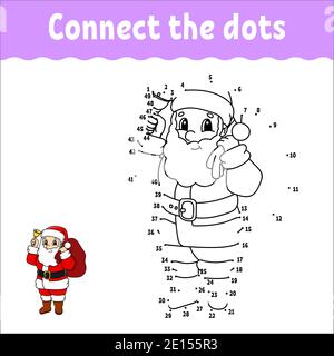 Dot to dot. Draw a line. Handwriting practice. Learning numbers for kids. Activity worksheet. With answer. Game for toddler. Isolated vector illustrat Stock Vector