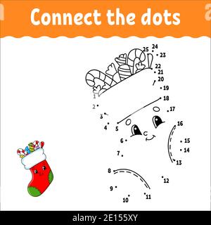 Dot to dot. Draw a line. Handwriting practice. Learning numbers for kids. Activity worksheet. With answer. Game for toddler. Isolated vector illustrat Stock Vector