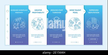 Gender diversity policy benefits onboarding vector template Stock Vector