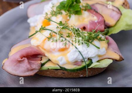Eggs Benedict Stock Photo