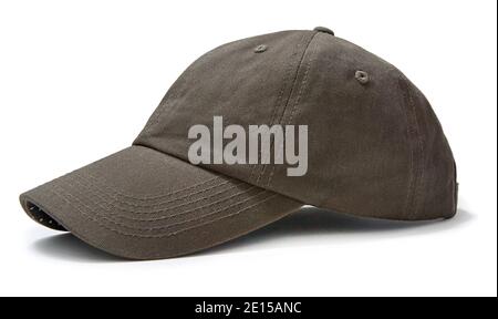 dark green baseball cap from ED by Ellen fashion line by Ellen Degeneres photographed on a white background Stock Photo