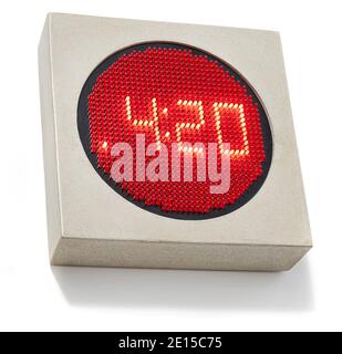 LED wall clock made by Pickett Furniture. photographed on a white background Stock Photo