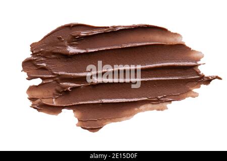 chocolate cream strokes isolated on white Stock Photo