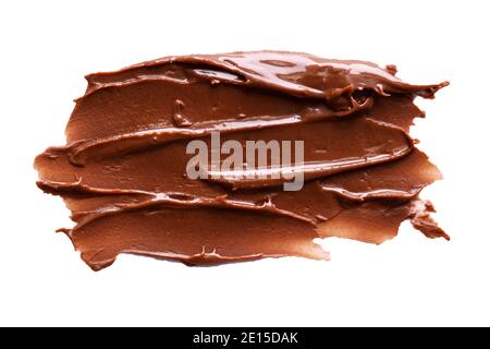 chocolate cream strokes isolated on white Stock Photo