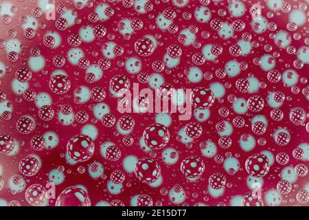 abstract selective focus colorful background with water drops. water bubbles multiple reflections. Stock Photo