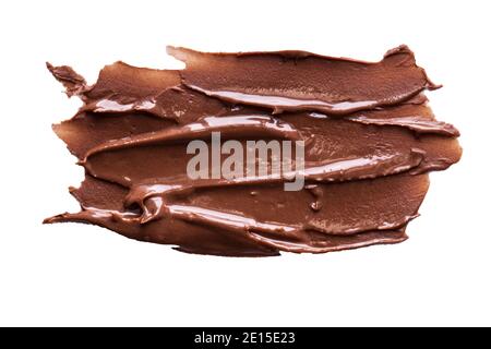chocolate cream strokes isolated on white Stock Photo