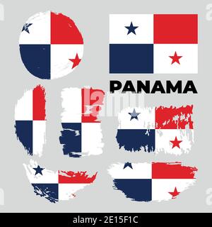 Classic grunge flag of Panama country. Happy independence day of Panama. Stock Vector
