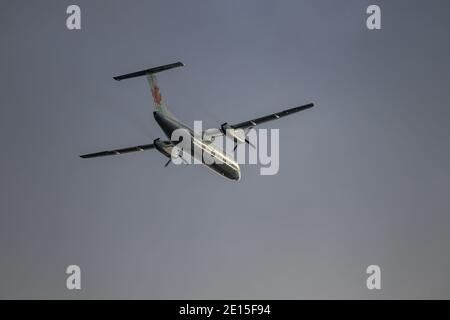 Montreal, Quebec/ Canada - 11/29/2020 : Air Canada Express Dash 8-300 taking off from Montreals Intl. Airport. Stock Photo