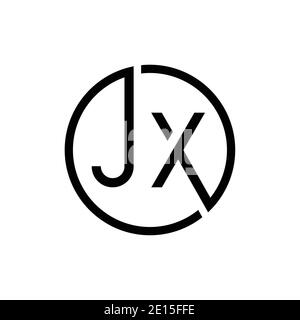 Creative letter JX Logo Design Vector Template. Initial Circle Letter JX Logo Design Stock Vector
