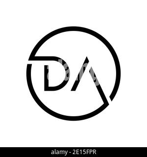 Initial DA Letter Logo Creative Typography Vector Template. Creative Circle Letter DA Logo Design Stock Vector