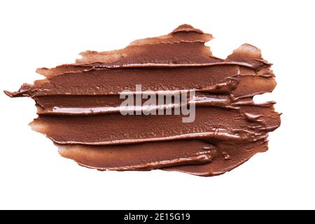 chocolate cream strokes isolated on white Stock Photo