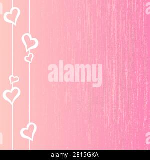 Vector pink background with hearts. Suitable for the design of greeting cards, posters, covers. Stock Vector