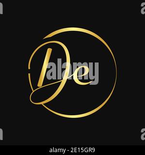 Initial DE Script Letter Type Logo Design With Modern Typography Vector Template. Creative Script Letter DE Logo Design Stock Vector