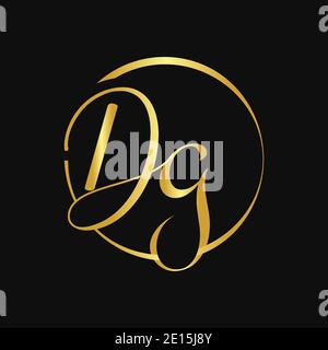 Initial DG Script Letter Type Logo Design With Modern Typography Vector Template. Creative Script Letter DG Logo Design Stock Vector