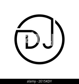Initial DJ Letter Logo Creative Typography Vector Template. Creative Circle Letter DJ Logo Design Stock Vector