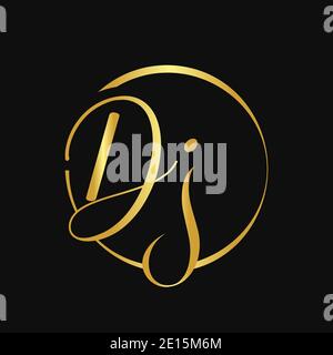 Initial DJ Script Letter Type Logo Design With Modern Typography Vector Template. Creative Script Letter DJ Logo Design Stock Vector