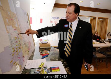 Victor Chaltiel, a French successful businessman in the pharmaceutical industry, is running for Mayor of Las Vegas. He invested more than $1.4 million of his own money to run the campaign. Las Vegas, Nevada, USA, April 4, 2011. Photo by Lionel Hahn/ABACAPRESS.COM Stock Photo