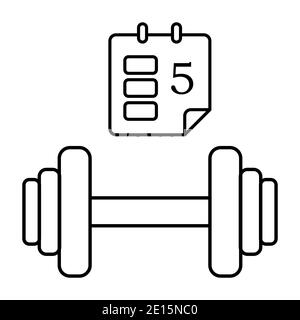 Regular sport exercises icon in line style. Planner. Vector. Stock Vector