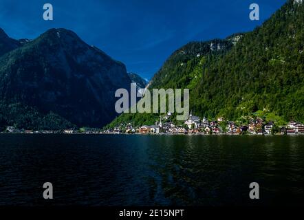 Picturesque Lakeside Town Hallstatt At Lake Hallstaetter See In Austria Stock Photo