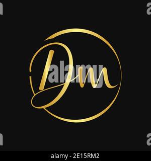 Initial DM Script Letter Type Logo Design With Modern Typography Vector Template. Creative Script Letter DM Logo Design Stock Vector