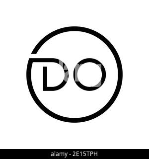 Initial DO Letter Logo Creative Typography Vector Template. Creative Circle Letter DO Logo Design Stock Vector