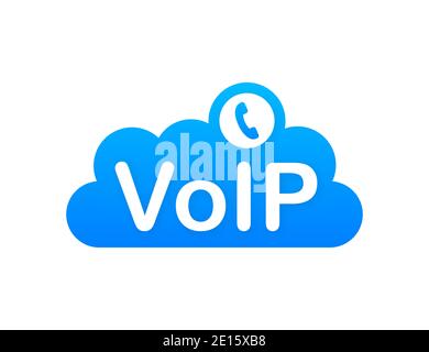 VoIP technology, voice over IP. Internet calling banner. Vector illustration. Stock Vector