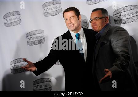 John Travolta and John Gotti Junior attend the Three Generations Press Conference in New York City, USA, on april 12, 2011. Photo by Mehdi Taamallah/ABACAPRESS.COM Stock Photo