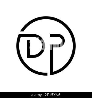 Initial DP Letter Logo Creative Typography Vector Template. Creative Circle Letter DP Logo Design Stock Vector