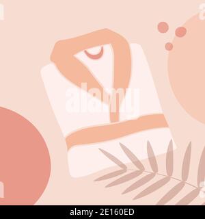 Abstract image of a bathrobe and leaves. Stock Vector
