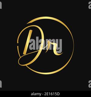 Initial DR Script Letter Type Logo Design With Modern Typography Vector Template. Creative Script Letter DR Logo Design Stock Vector