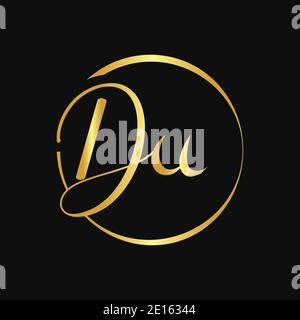 Initial DU Script Letter Type Logo Design With Modern Typography Vector Template. Creative Script Letter DU Logo Design Stock Vector