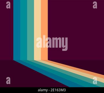 70s, 1970 abstract vector stock retro lines background. Vector illustration. Stock Vector