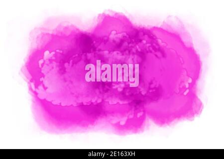 Watercolor splash of abstract pink explosion isolated on white background. Computer generated illustration. Stock Photo