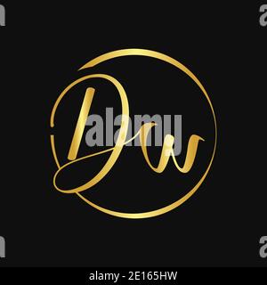 Initial DW Script Letter Type Logo Design With Modern Typography Vector Template. Creative Script Letter DW Logo Design Stock Vector