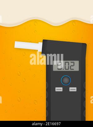 Handheld Breath Alcohol Tester Analyzer Electronic Device. Vector stock ...