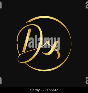 Initial DX Script Letter Type Logo Design With Modern Typography Vector Template. Creative Script Letter DX Logo Design Stock Vector