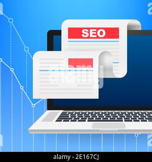 Social media design concept. Search icon vector. Digital marketing illustration. Web design. Vector stock illustration. Stock Vector