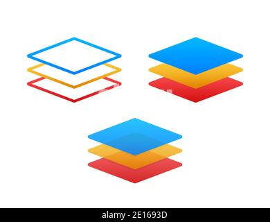 Layers icon, three levels. Vector stock illustration. Stock Vector