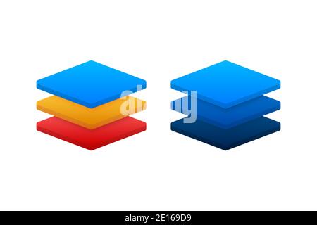 Layers icon, three levels. Vector stock illustration. Stock Vector